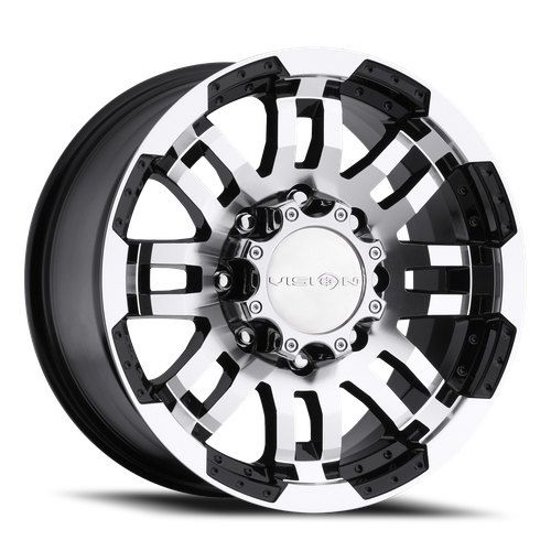 Vision Warrior 375 Wheel 18x8.5 8x165.1 Gloss Black Machined Face 18mm | 375-8881GBMF18