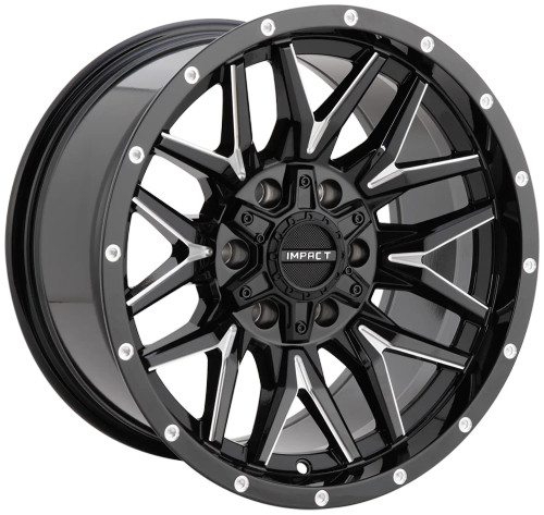 Impact Off-Road 819 Wheels Rims 17x9 5x127 5x139.7 Gloss Black Milled -12mm | 819NGB-79056-12