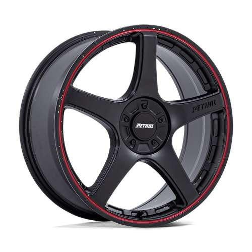 Petrol Pe003 P2E Wheels Rims 17x8 5x108 5x114.3 Matte Black W/ Red Lip 40mm | PE003MQ17800140