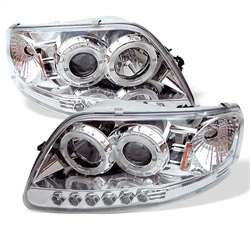 Spyder 1PC Projector Headlights - LED Halo - Amber Reflector - Chrome | FCLH 5010278