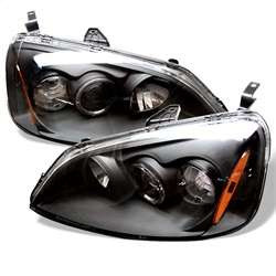 Spyder Projector Headlights - LED Halo - Amber Reflector - Black | FCLH 5010759