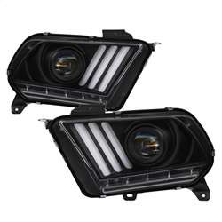 Spyder Light Bar Projector Headlights - LED Sequential Turn Signals - Black | FCLH 5084569