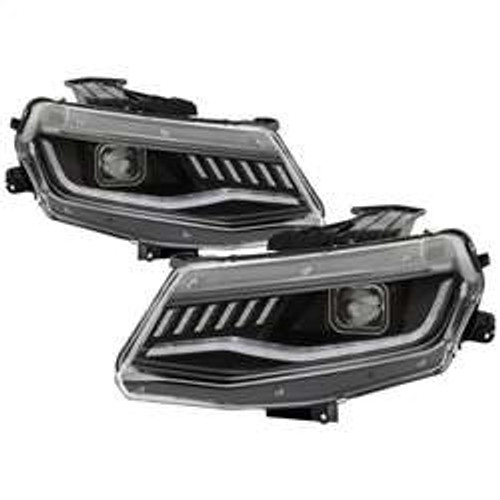 Spyder Projector Headlights - Sequential Turn Signal - Black | FCLH 5087379