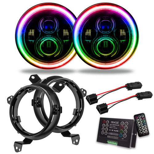Oracle Lighting 7 in. High Powered LED Headlights, ColorSHIFT(tm) 2.0, Pair | FQCV 5769J-333