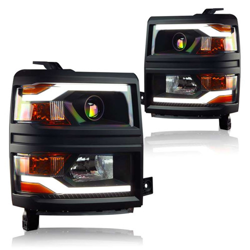 Winjet PROJECTOR LED HEADLIGHTS W-DAYTIME RUNNING (DRL)-BLACK / CLEAR | HKMR CHWJ-0382B-B