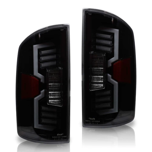 Winjet LED TAIL LIGHTS-GLOSS BLACK / CLEAR / SEQUENTIAL BAR | HKMR CTWJ-0707-GBC-SQ
