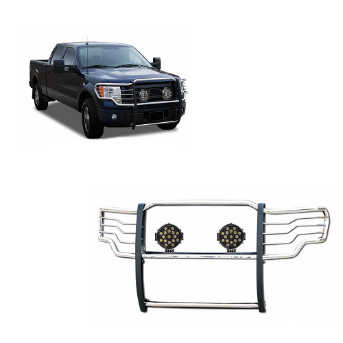 Black Horse Off Road Grille Guard Kit | GDRD 17FP32MSS-PLB