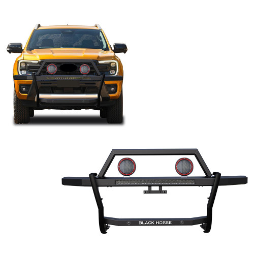 Black Horse Off Road Rambler Grille Guard Kit | GDRD RAGF10-K1PLFR
