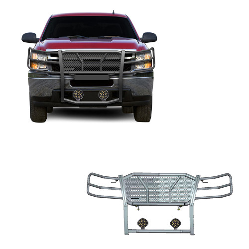Black Horse Off Road Rugged Heavy Duty Grille Guard Kit | GDRD RU-CHSI07-B-PLB