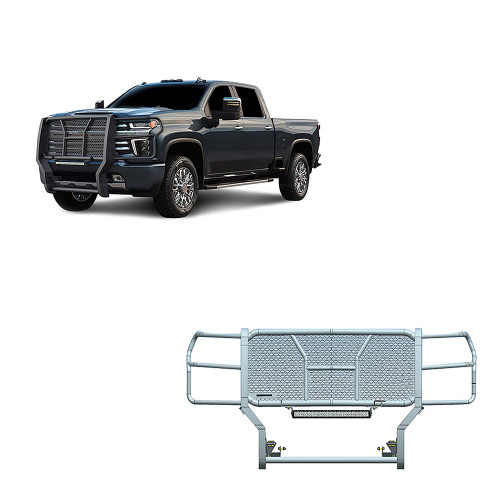 Black Horse Off Road Rugged Heavy Duty Grille Guard Kit | GDRD RU-CHSI30-B-KIT