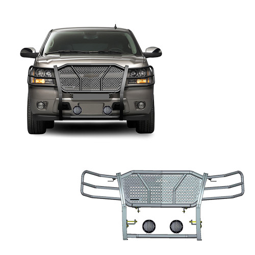 Black Horse Off Road Rugged Heavy Duty Grille Guard Kit | GDRD RU-CHTA07-B-PLFB