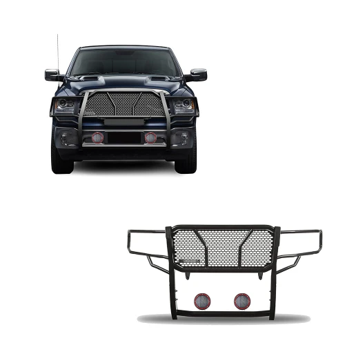 Black Horse Off Road Rugged Heavy Duty Grille Guard Kit | GDRD RU-DORA09-B-PLFR