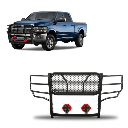Black Horse Off Road Rugged Heavy Duty Grille Guard Kit | GDRD RU-DORA10-B-PLR
