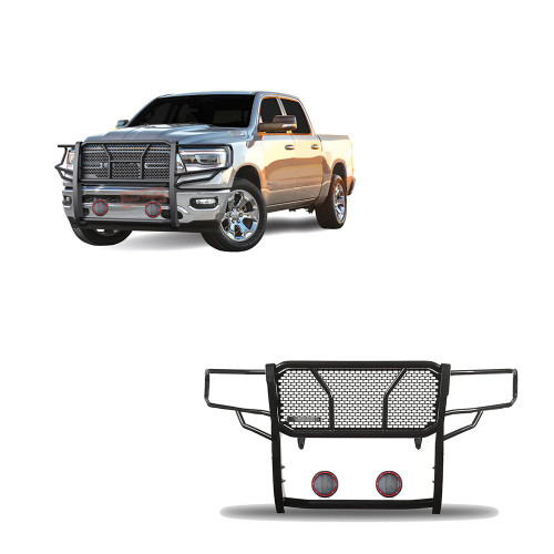 Black Horse Off Road Rugged Heavy Duty Grille Guard Kit | GDRD RU-DORA19-B-PLFR