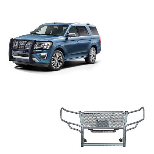 Black Horse Off Road Rugged Heavy Duty Grille Guard Kit | GDRD RU-FOEX18-B-K2
