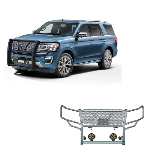 Black Horse Off Road Rugged Heavy Duty Grille Guard Kit | GDRD RU-FOEX18-B-PLB