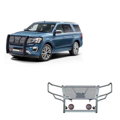 Black Horse Off Road Rugged Heavy Duty Grille Guard Kit | GDRD RU-FOEX18-B-PLFR
