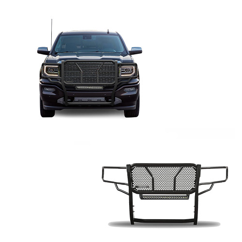 Black Horse Off Road Rugged Heavy Duty Grille Guard Kit | GDRD RU-GMSI14-B-K2