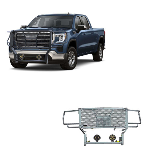 Black Horse Off Road Rugged Heavy Duty Grille Guard Kit | GDRD RU-GMSI20-B-PLB