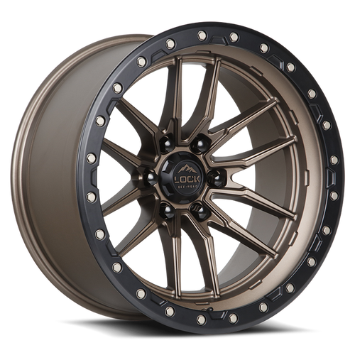 Lock Offroad Krawler Wheel 20x10 8x180 Matte Bronze w/ Matte Black Ring -18mm|KRAWLER-2188MRMBR
