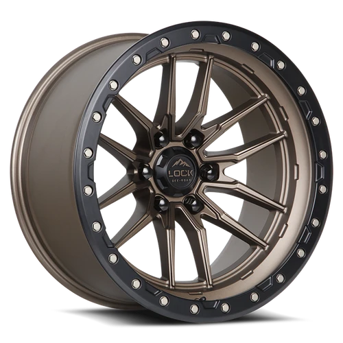 Lock Offroad Krawler Wheel 22x10 8x170 Matte Bronze w/ Matte Black Ring -18mm|KRAWLER-22187MRMBR