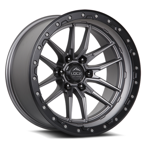 Lock Offroad Krawler Wheel 18x9 6x139.7 Matte Grey w/ Matte Black Ring 1mm|KRAWLER-8969MGMBR1