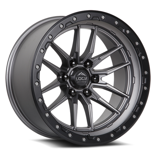 Lock Offroad Krawler Wheel 18x9 6x139.7 Matte Grey w/ Matte Black Ring -12mm|KRAWLER-8969MGMBR