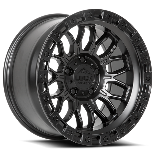 Lock Offroad Combat Wheel 17x9 6x139.7 Matte Black w/ Matte Black Ring -12mm|COMBAT-7969MB12N