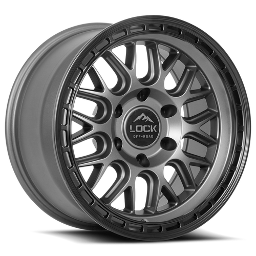 Lock Offroad Onyx Wheel 17x9 6x139.7 Matte Grey w/ Matte Black Ring -12mm|ONYX-7969MGMBR12N