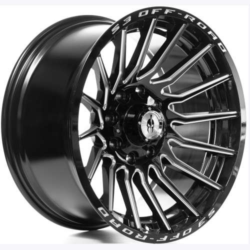 S3 Off-Road 305 Wheels Rims 20x10 8x165.1 Gloss Black Milled -24mm | S305-218224GBM