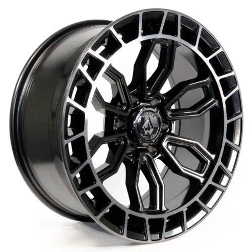 Arena A102 Recon Wheel 22x10 6x139.7 Gloss Black w/ Machined Dark Tint Lip -18mm - FREE LUG NUTS INCLUDED!