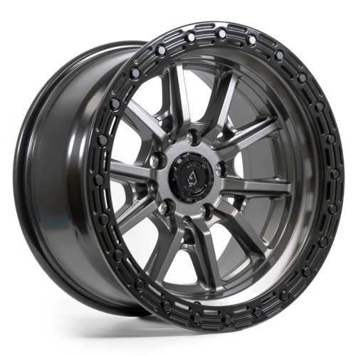 Arena A106 Trek Wheel 17x9 6x139.7 Gloss Gunmetal w/ Gloss Black Lip 0mm - FREE LUG NUTS INCLUDED!