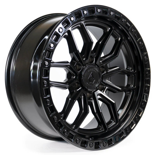 Arena A109 Hustle Wheel 17x9 5x127 Satin Black w/ Gloss Black Lip -12mm - FREE LUG NUTS INCLUDED!