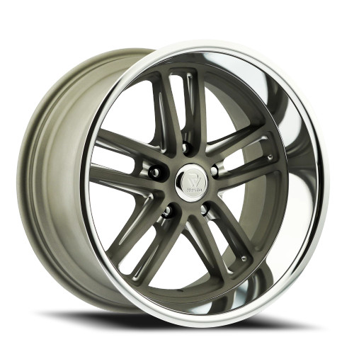Resto R103 Maverick Wheel 20x9.5 5x120.65 Milled Textured Gunmetal w/ Diamond Cut Lip 1mm ^