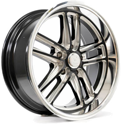 Resto R103 Maverick Wheel 22x10.5 5x114.3 Gloss Black Milled w/ Diamond Cut Lip 12mm | R1032205656213