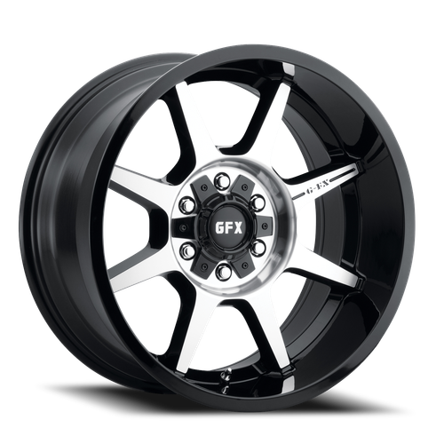 G-Fx Tr31 Wheels Rims 20x10 6x135 6x139.7 Gloss Black Machined W/ Milled Ring -19mm | T31 210-6009N19 GBMF