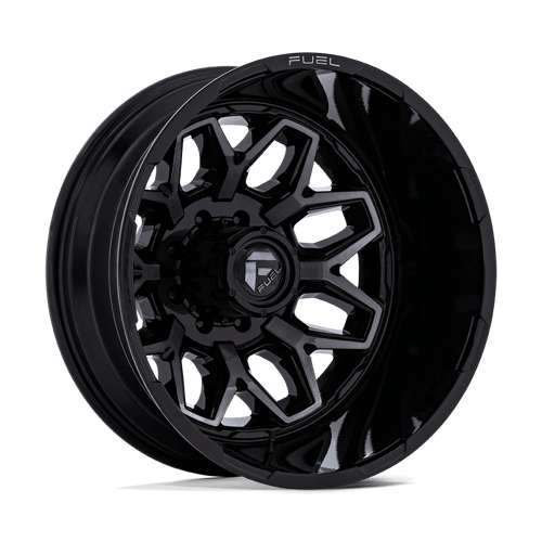 Fuel Dually D875 Flux  Wheels Rims 22x8.25 8x170 Gloss Black Brush-Fc Gray Tint -227mm