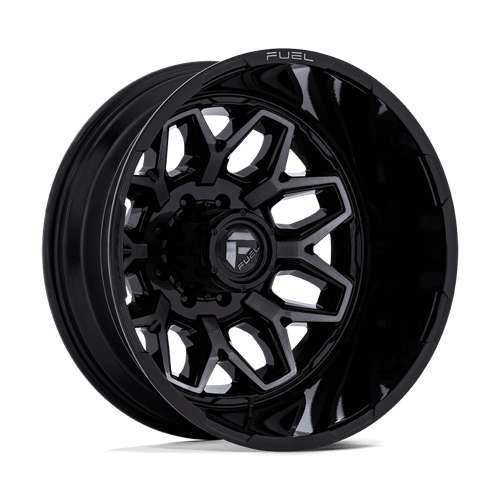 Fuel Dually D875 Flux  Wheels Rims 22x8.25 8x200 Gloss Black Brush-Fc Gray Tint -227mm