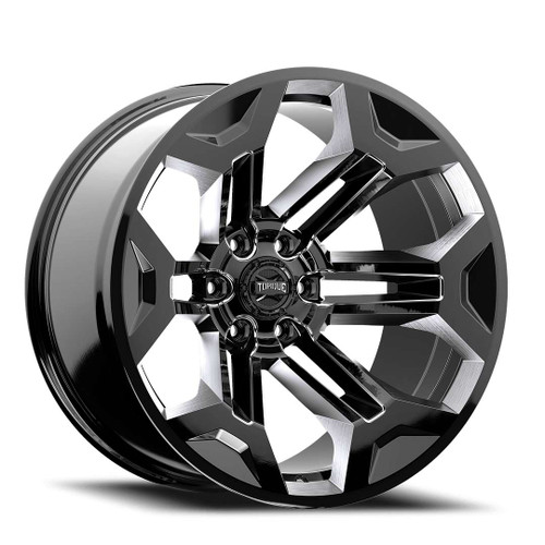 Torque Tw405C Pulse Wheels Rims 20x9 6x139.7 Gloss Black Milled 0mm | TW405C-2090843300