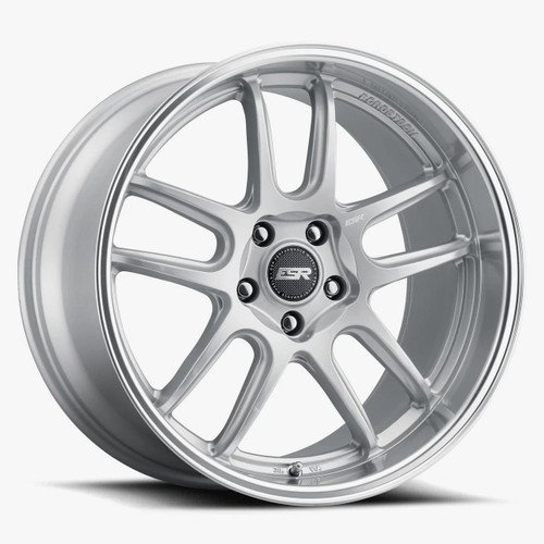 Esr Apx8 Wheels Rims 18x10.5 5x108 Hyper Silver W/ Machined Lip 22mm | 80551422 APX8HS-ML 5X108