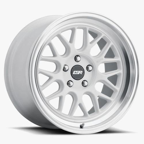 Esr Cr01 Wheels Rims 18x10.5 5x108 Gloss White W/ Machined Lip 30mm | 80551430 CR01WHT-ML 5X108
