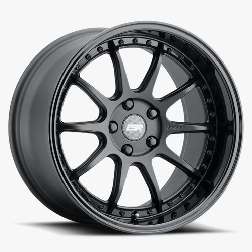Esr Cs12 Wheels Rims 19x10.5 5x120.65 Matte Black W/ Gloss Black Lip 22mm | 90551422 CS12MBLK-BL 5X120.6