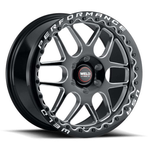 Weld Street Performance Solana Beadlock Wheels Rims 17x10 5x115 Gloss Black Milled 30mm | S91070071P30