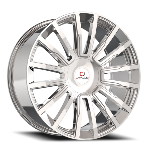 Cavallo Clv-47 Wheel 22x9.5 5x115 & 5x120 Nano Chrome 15mm | CLV-4722955115120+15NC