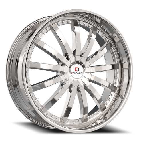 Cavallo Clv-53 Wheel 22x9.5 5x115 & 5x120 Nano Chrome 15mm | CLV-5322955115120+15NC