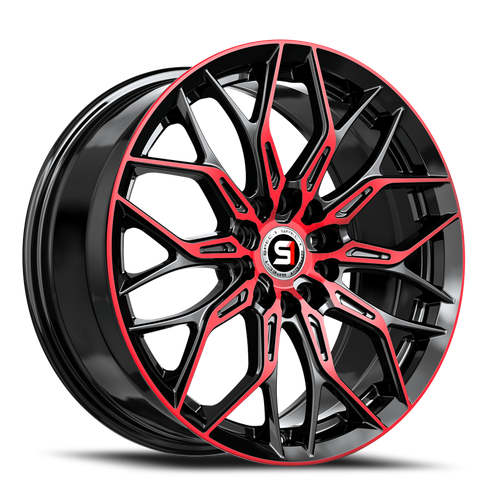 Spec-1 Sp-57 Wheel 18x8 5x112 & 5x114.3 Gloss Black & Red Machined 38mm | SP-571883638BMR