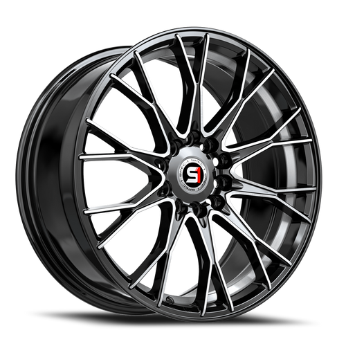Spec-1 Sp-59 Wheel 17x7.5 4x100 & 4x114.3 Gloss Black & Machined & Undercut 42mm | SP-591775942BMU