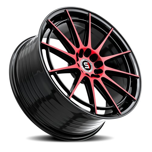 64 Rims Spec-1 Sp-64 17x8 5x110 5x114.3 Black Red Machine 42 Wheels