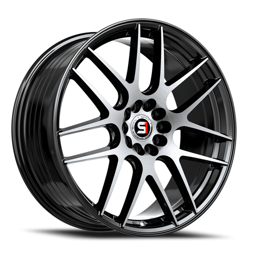 Spec-1 Sp-65 Wheel 17x8 4x100 & 4x114.3 Gloss Black & Machined 42mm | SP-65178942BM