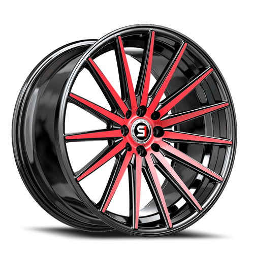 Spec-1 Sp-69 Wheel 17x7.5 5x110 & 5x114.3 Gloss Black & Red Machined 42mm | SP-6917753542BMR